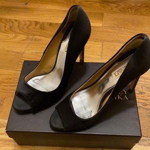 Badgley Mischka Peep Toe Heels, sz8.5, 5in heel!